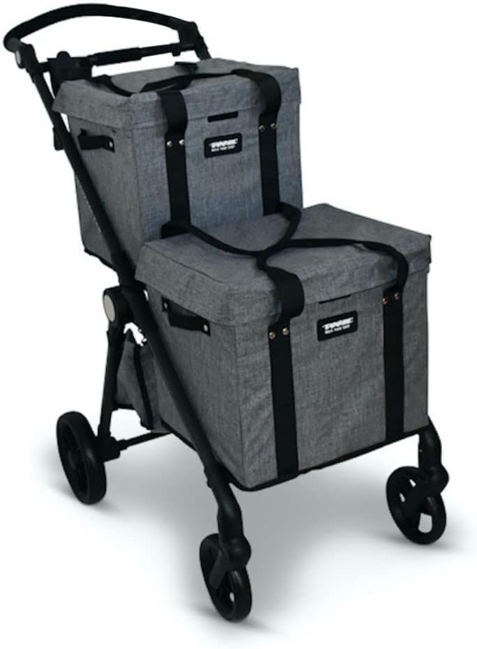 VOOMcart Personal Collapsible Grocery Cart with Wheels and Removable Baskets