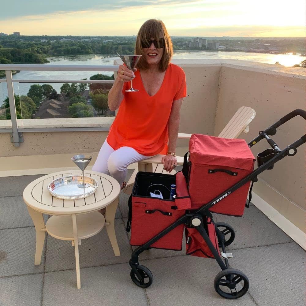 VOOMcart Personal Collapsible Grocery Cart with Wheels and Removable Baskets