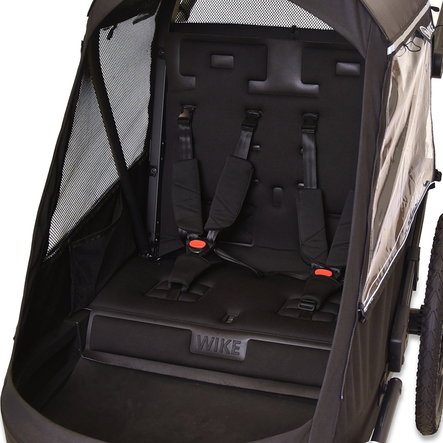 Wike Premium Suspension Bike Trailer – Black - Includes Stroller & Jogger Kit