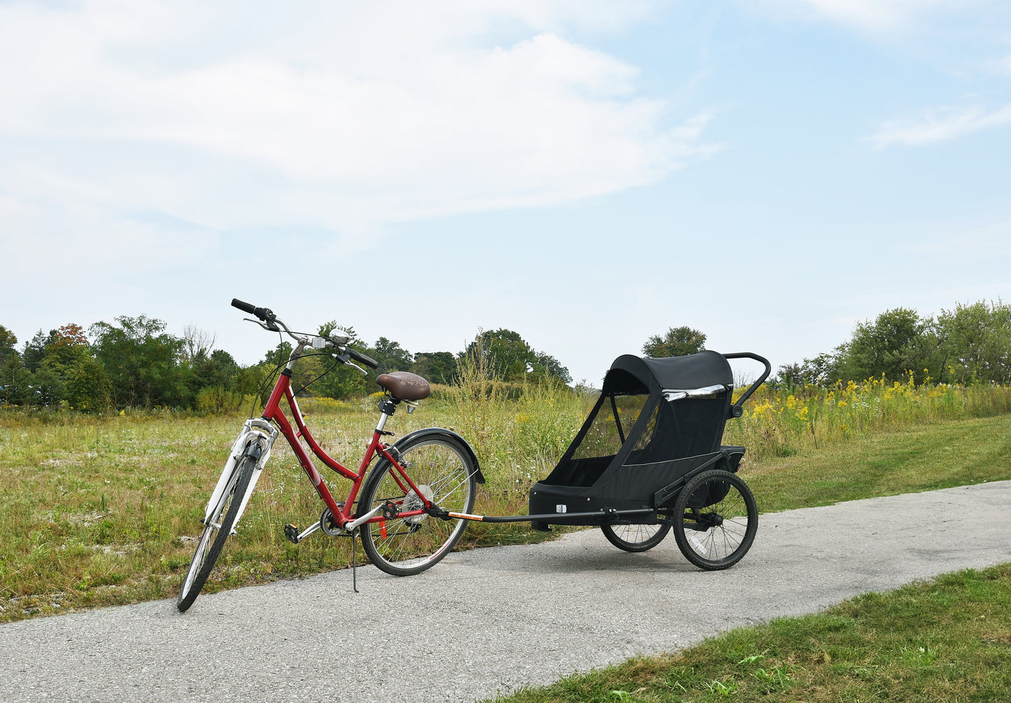Wike Premium Suspension Bike Trailer – Black - Includes Stroller & Jogger Kit