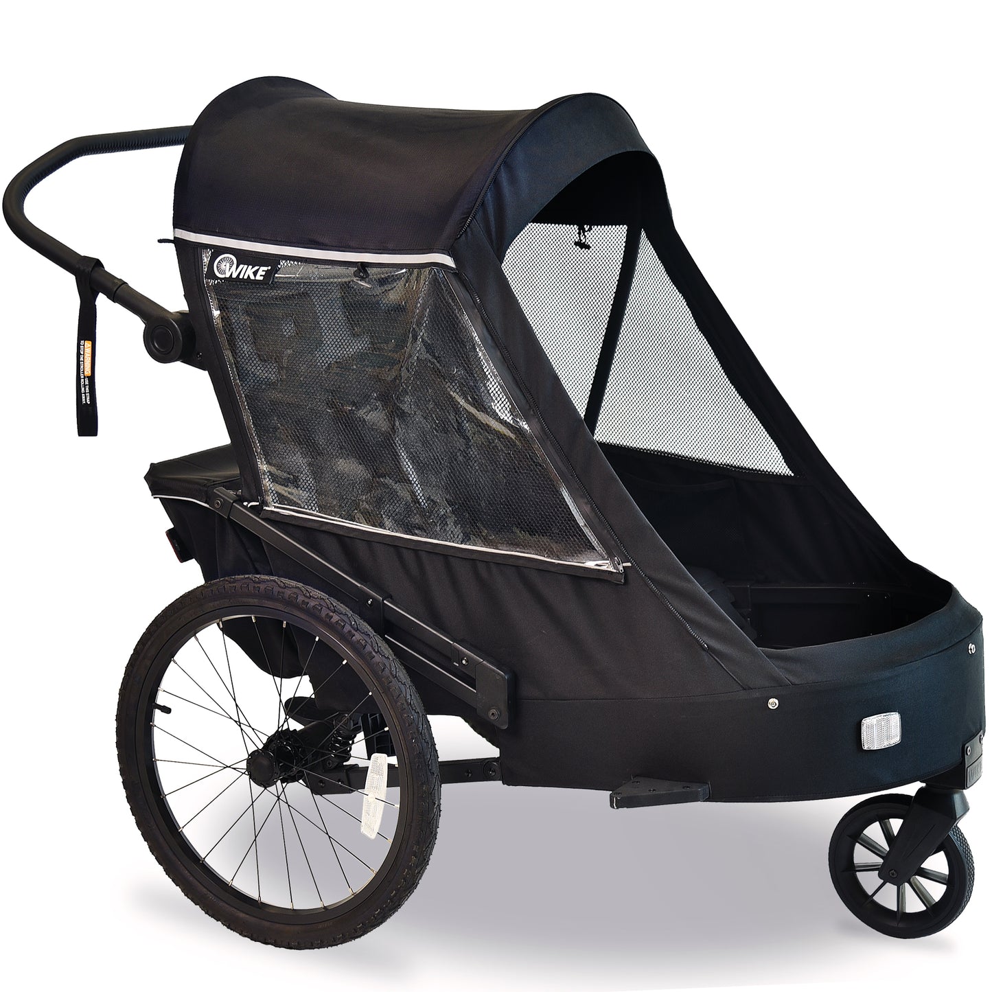 Wike Premium Suspension Bike Trailer – Black - Includes Stroller & Jogger Kit