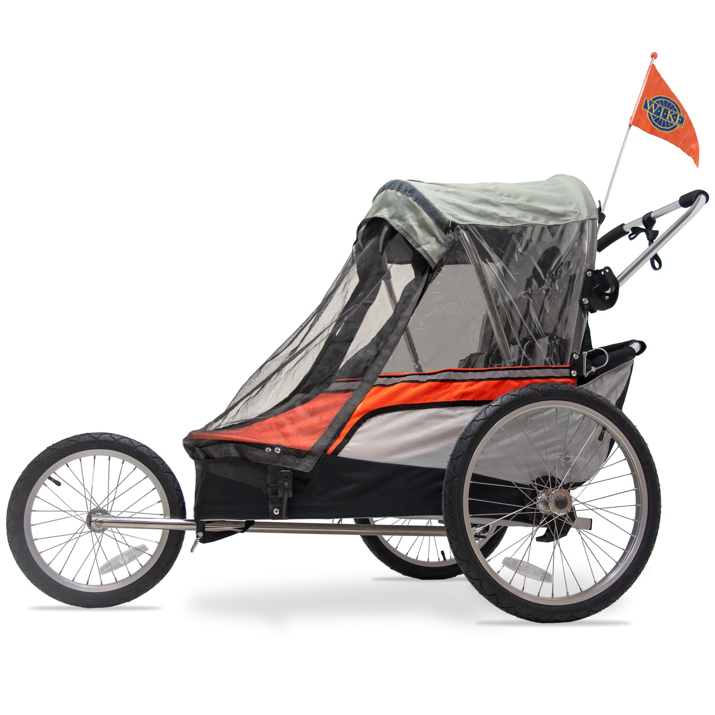 Wike Premium Double Children's Bike Trailer - Includes Stroller and Jogging Kit