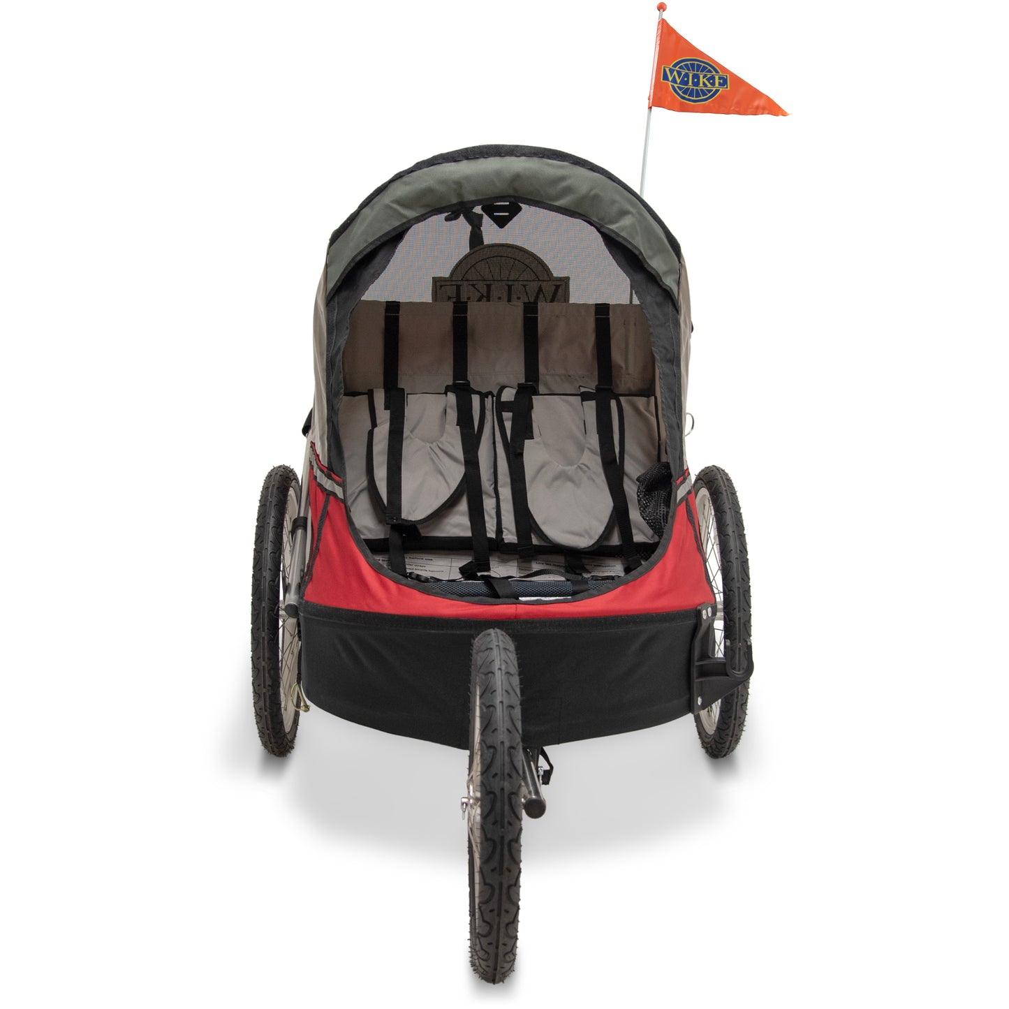 Wike Premium Double Children's Bike Trailer - Includes Stroller and Jogging Kit
