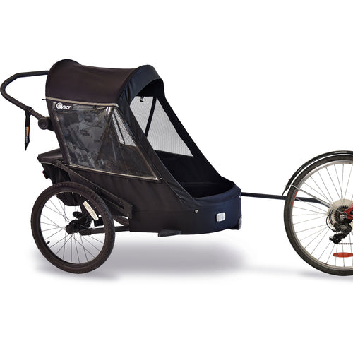 Wike Premium Suspension Trailer attached to a bicycle. 