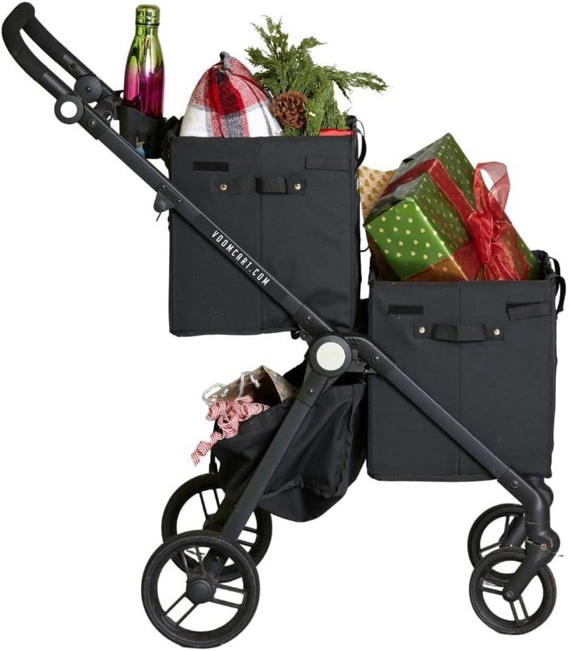 VOOMcart Personal Collapsible Grocery Cart with Wheels and Removable Baskets