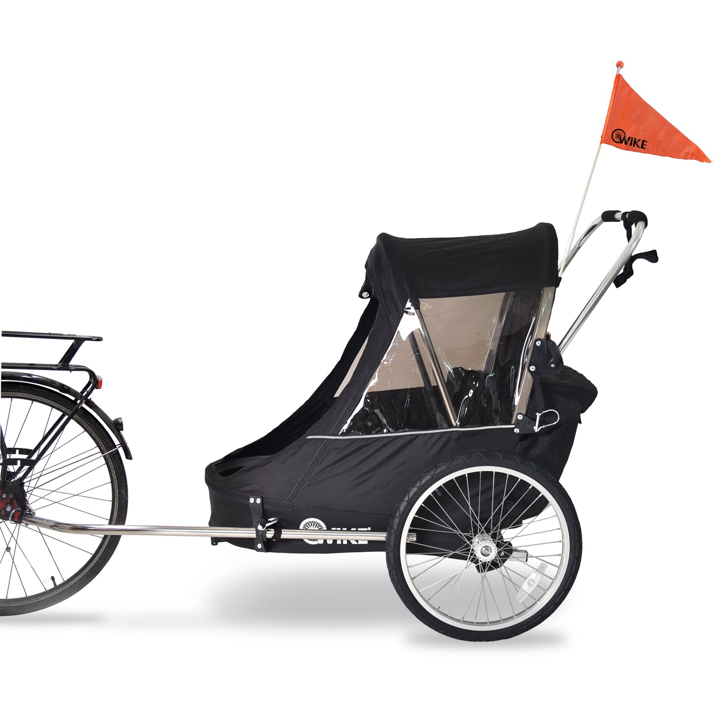 Wike Premium Double Children's Bike Trailer - Includes Stroller and Jogging Kit