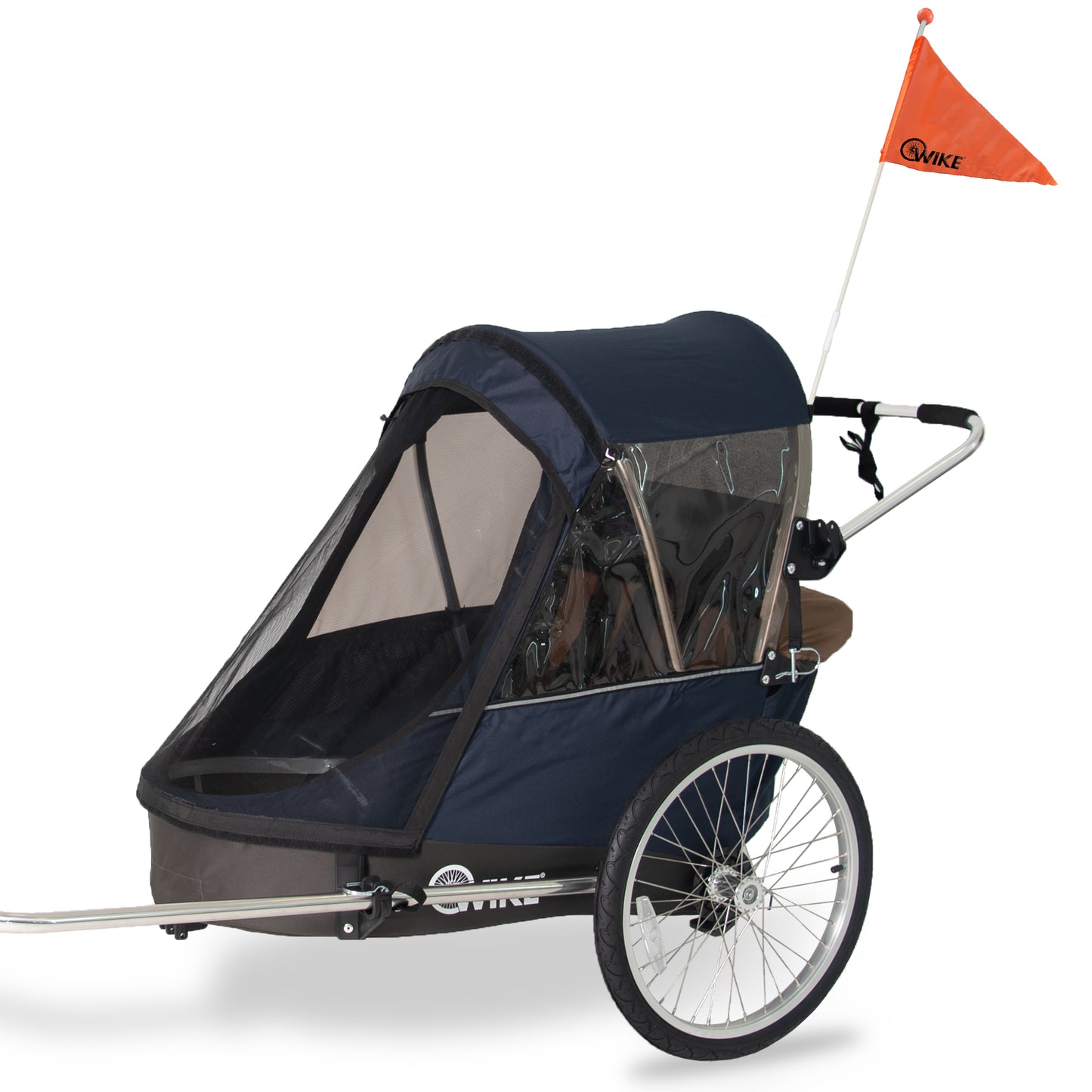 Wike Premium Double Children's Bike Trailer - Includes Stroller and Jogging Kit