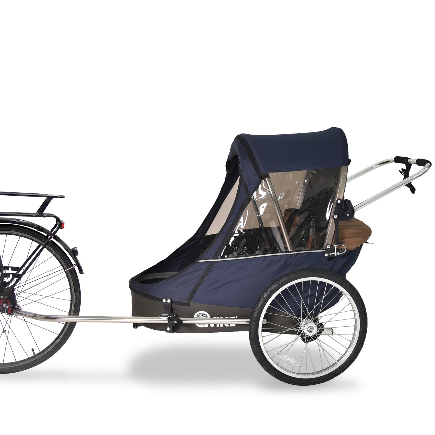 Wike Premium Double Children's Bike Trailer - Includes Stroller and Jogging Kit