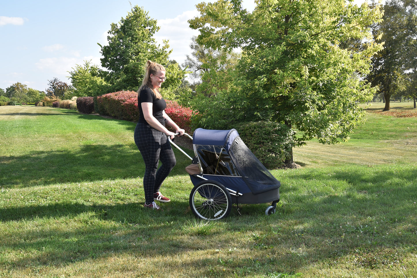 Wike Premium Double Children's Bike Trailer - Includes Stroller and Jogging Kit