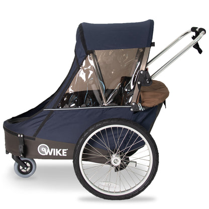 Wike Premium Double Children's Bike Trailer - Includes Stroller and Jogging Kit