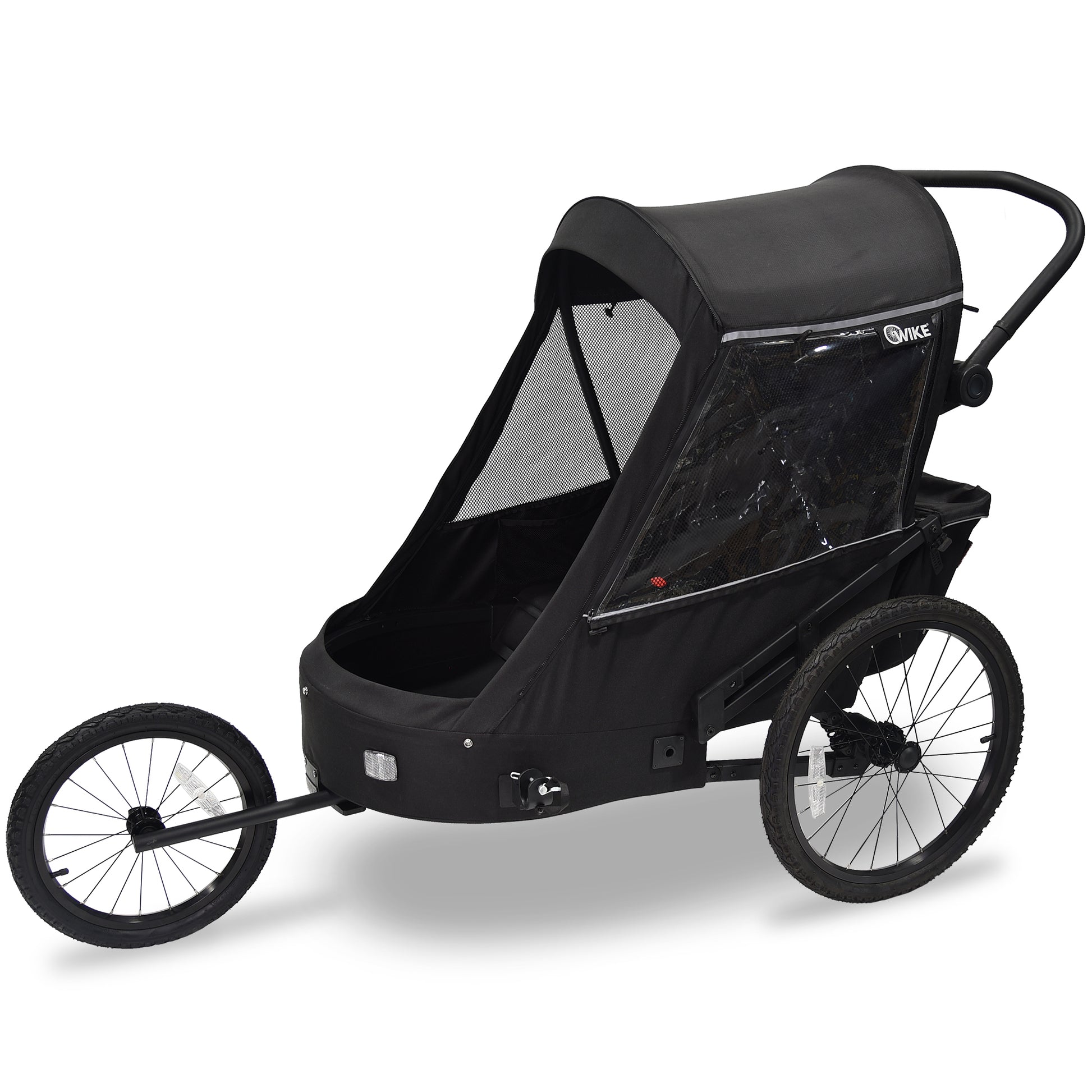 jogging stroller and bike trailer Wike Premium Suspension Bike Trailer – Black