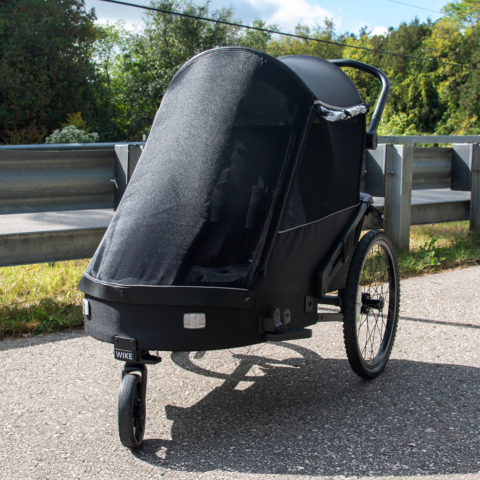 jogging biking stroller Wike Premium Suspension Bike Trailer – Black
