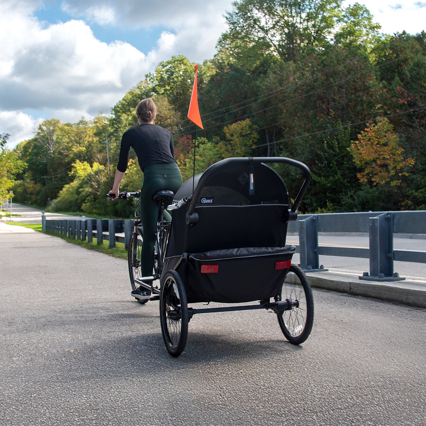 Wike Premium Suspension Bike Trailer – Black - Includes Stroller & Jogger Kit