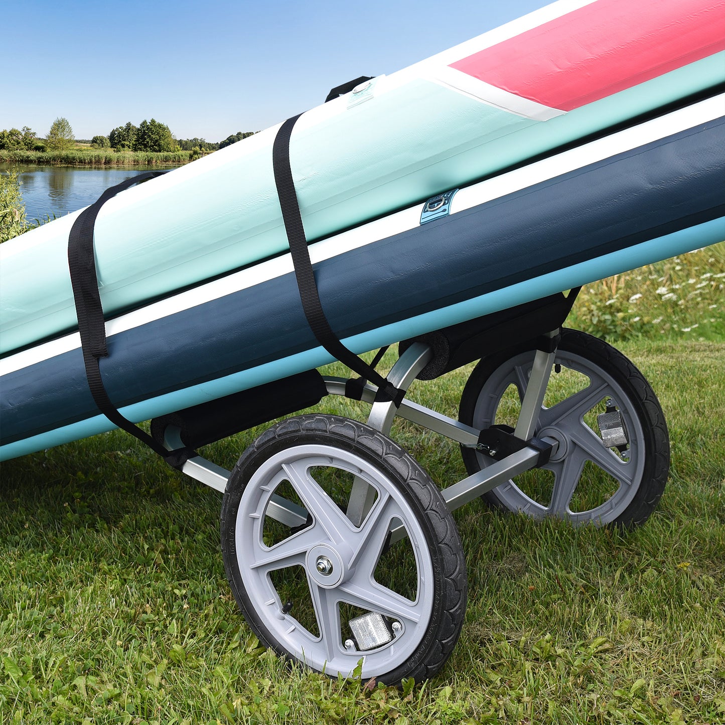 Wike Kayak, Canoe, and Surf Cart - Includes Ultra Lite Smart Stick Tow Bar