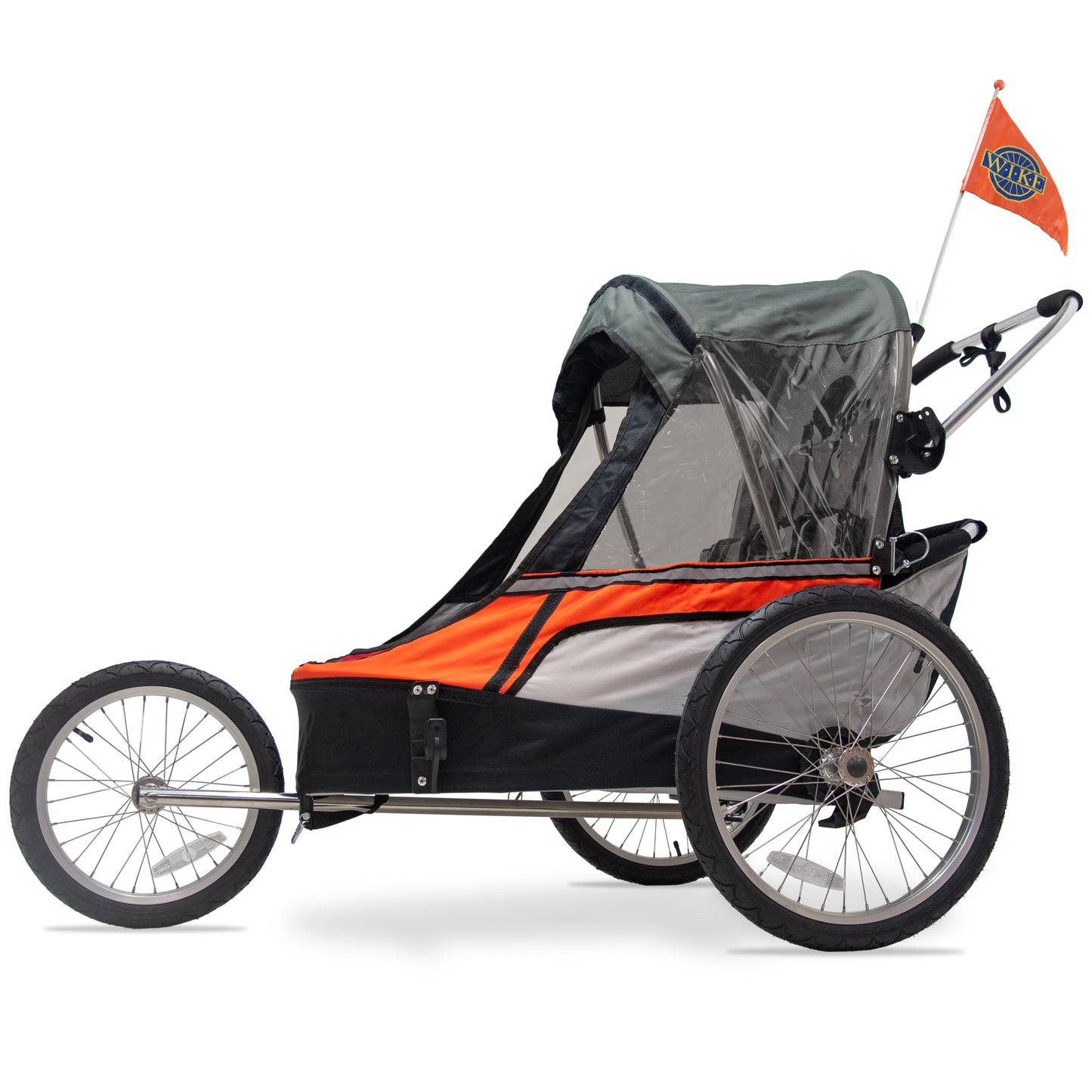 Wike Premium Double Children's Bike Trailer - Includes Stroller and Jogging Kit